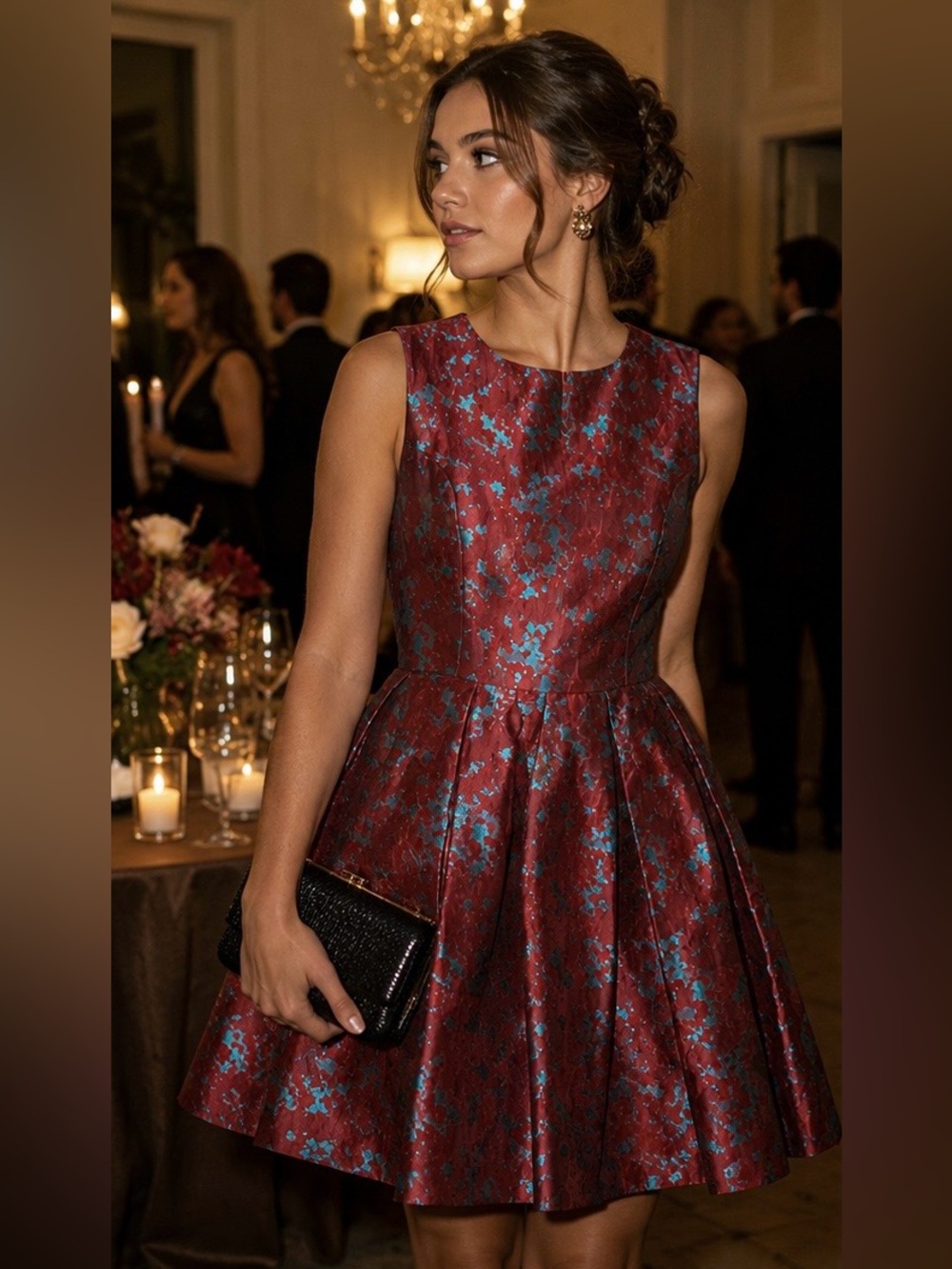 BB Dakota Metallic Jacquard Fit & Flare Dress | Holiday Date Night Cocktail Glam